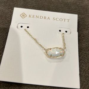 Gold Elisa with white opal stone Kendra Scott necklace